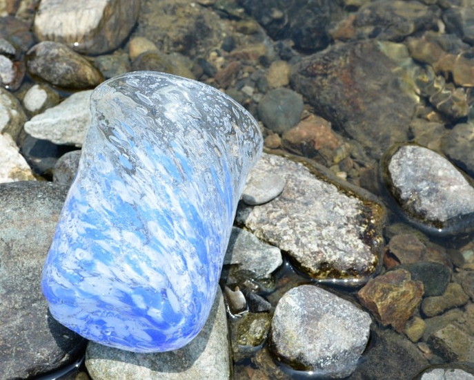 琉球ガラス　気泡の海モールグラス