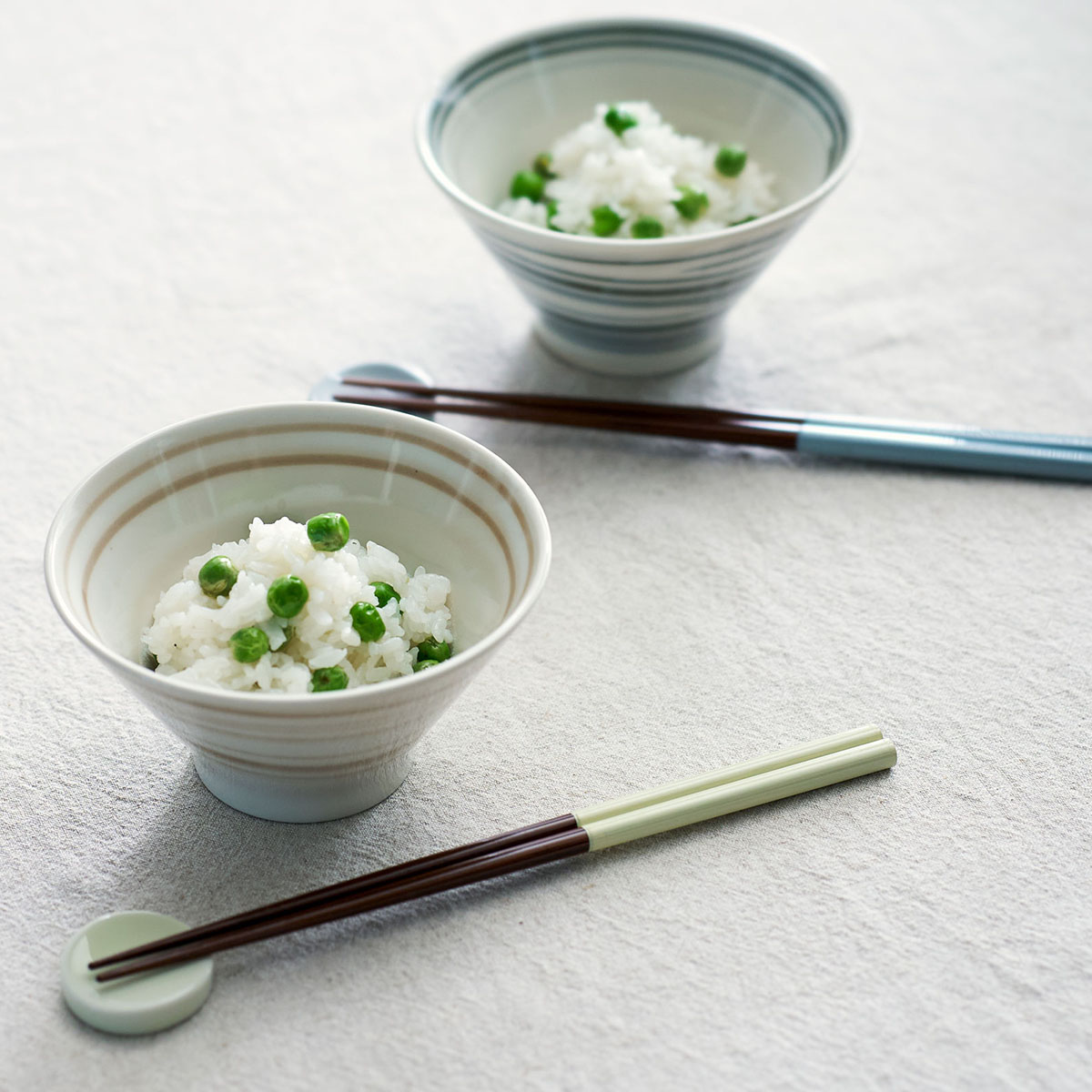 美濃焼 スピラル ペアギフト 茶碗&箸・箸置き 6点セット 3