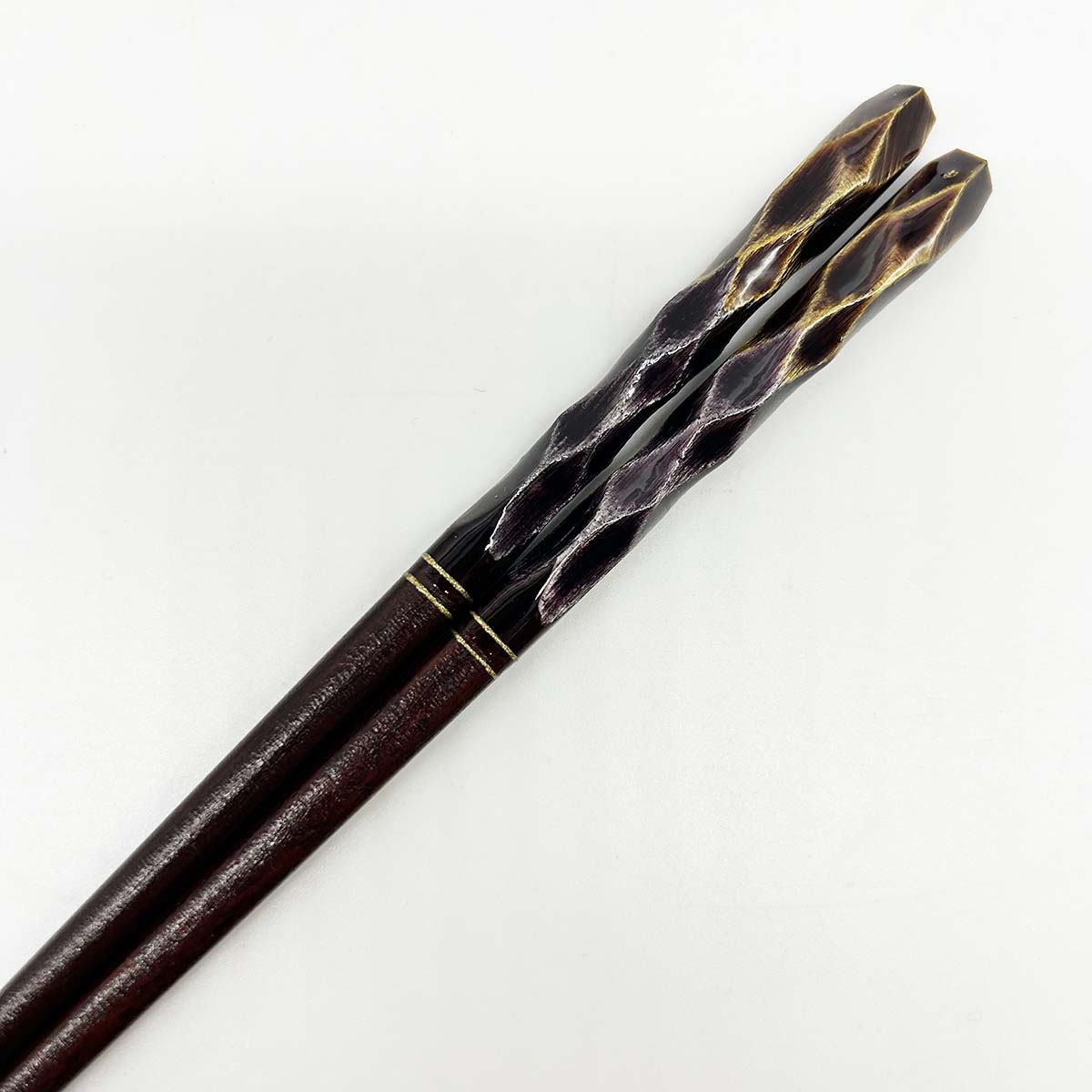若狭塗箸 輝煌 紫檀 23cm 持ち手