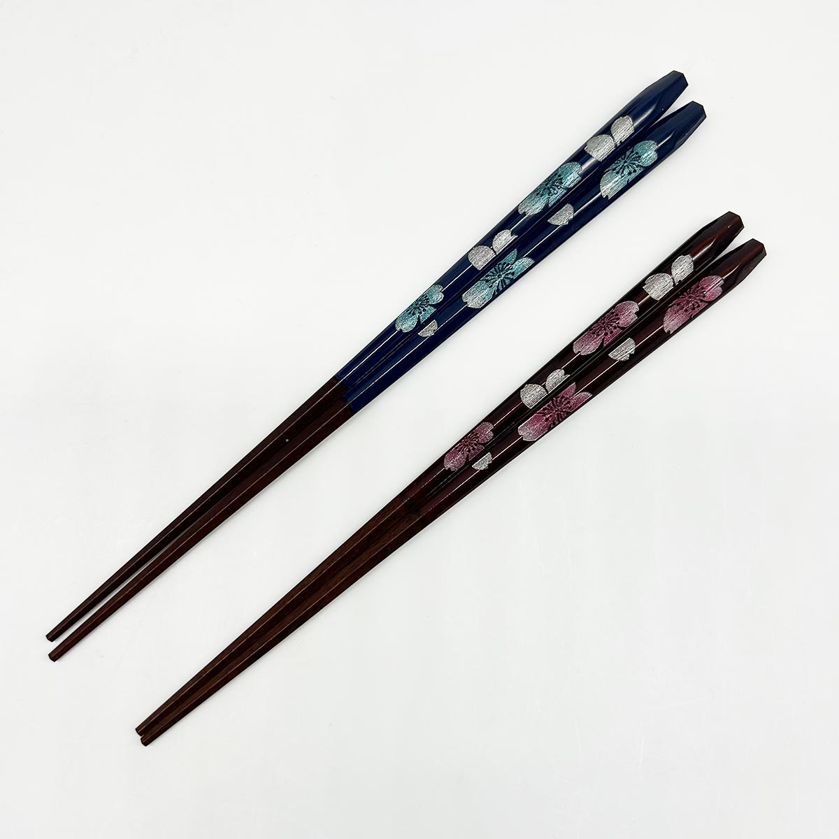 若狭塗箸 桜彩 23cm／21cm　全体