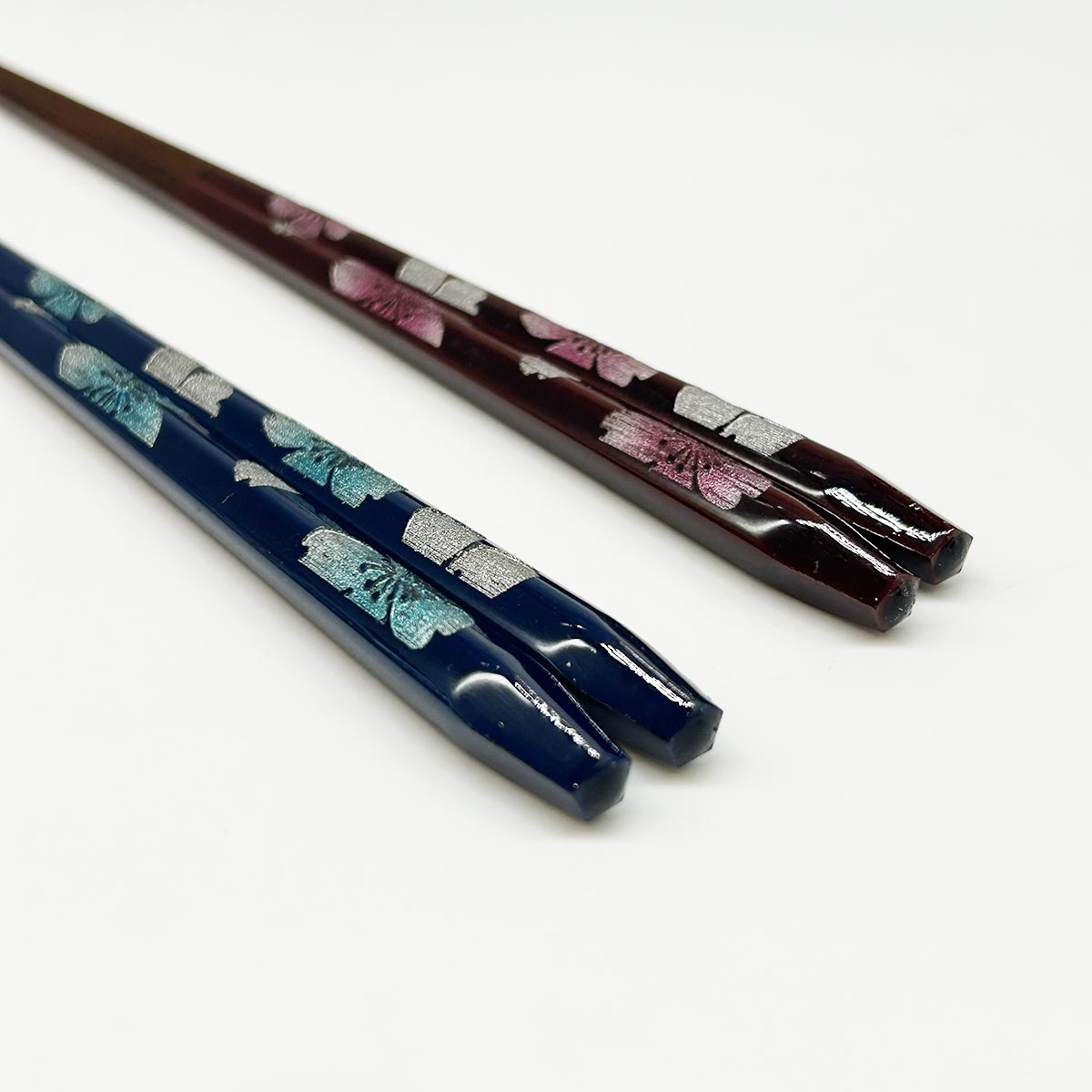 若狭塗箸 桜彩 23cm／21cm　上部