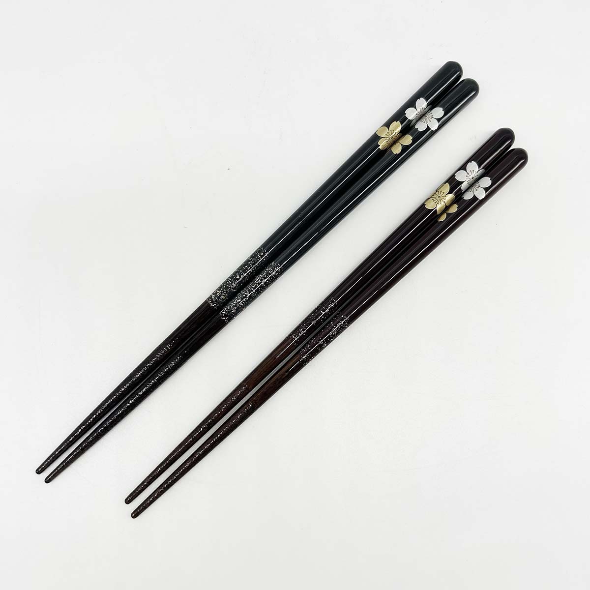 若狭塗箸 食洗機対応 金銀桜 23cm/21cm 全体