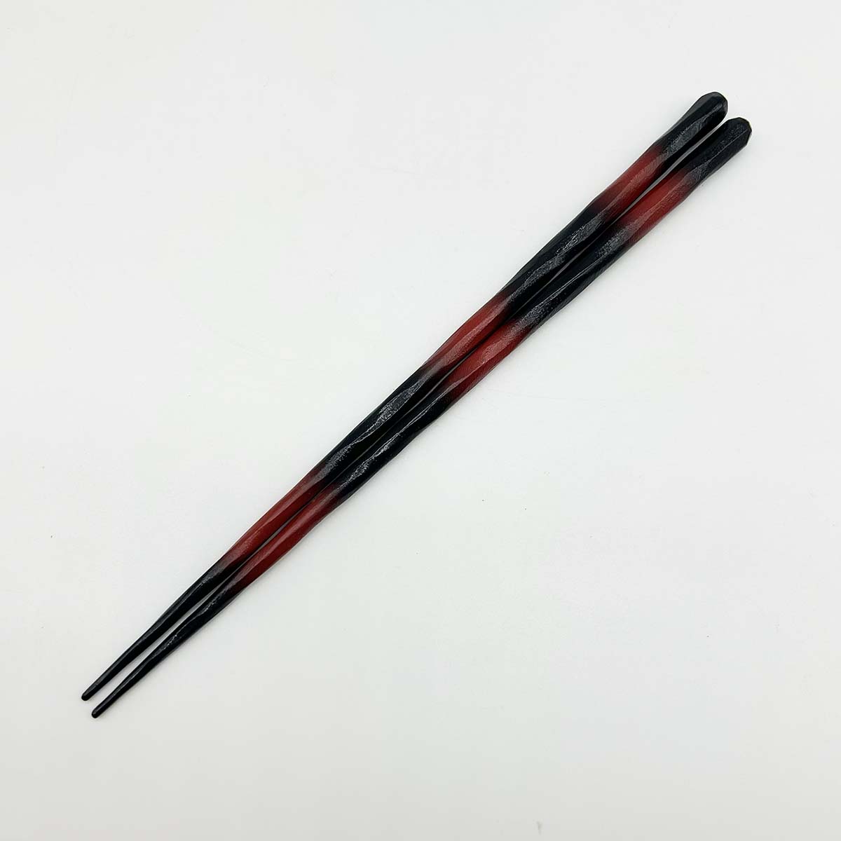 若狭塗箸 けずり 黒ぼかし 大／中　全体
