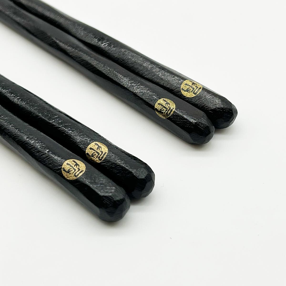 若狭塗箸 けずり箸 黒 23.5cm／21.5cm　上部