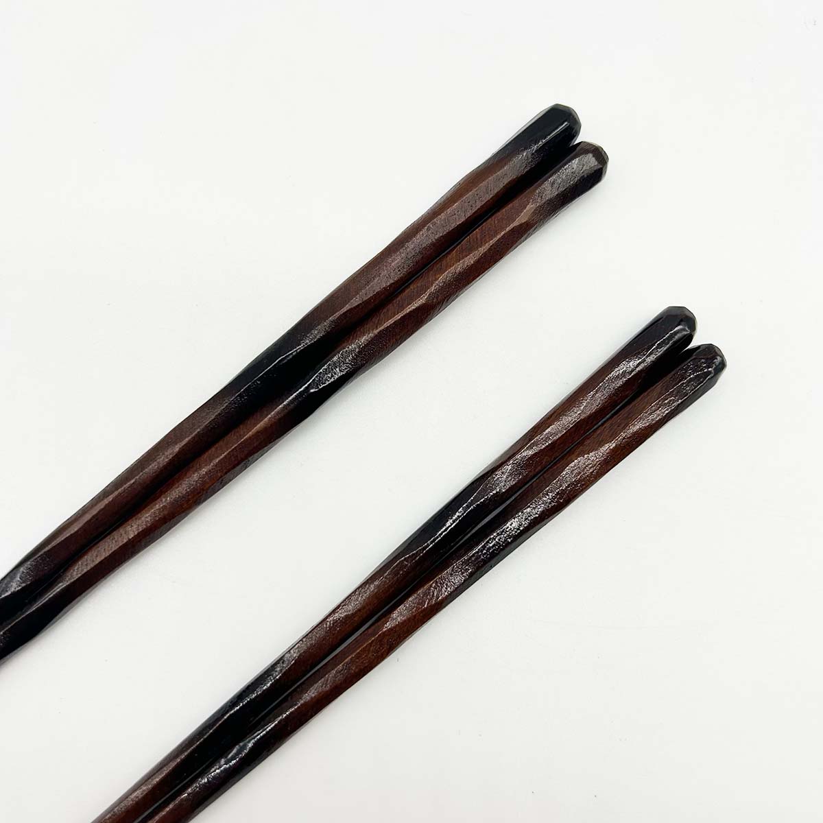 若狭塗箸 けずり 黒ぼかし 大/中 持ち手