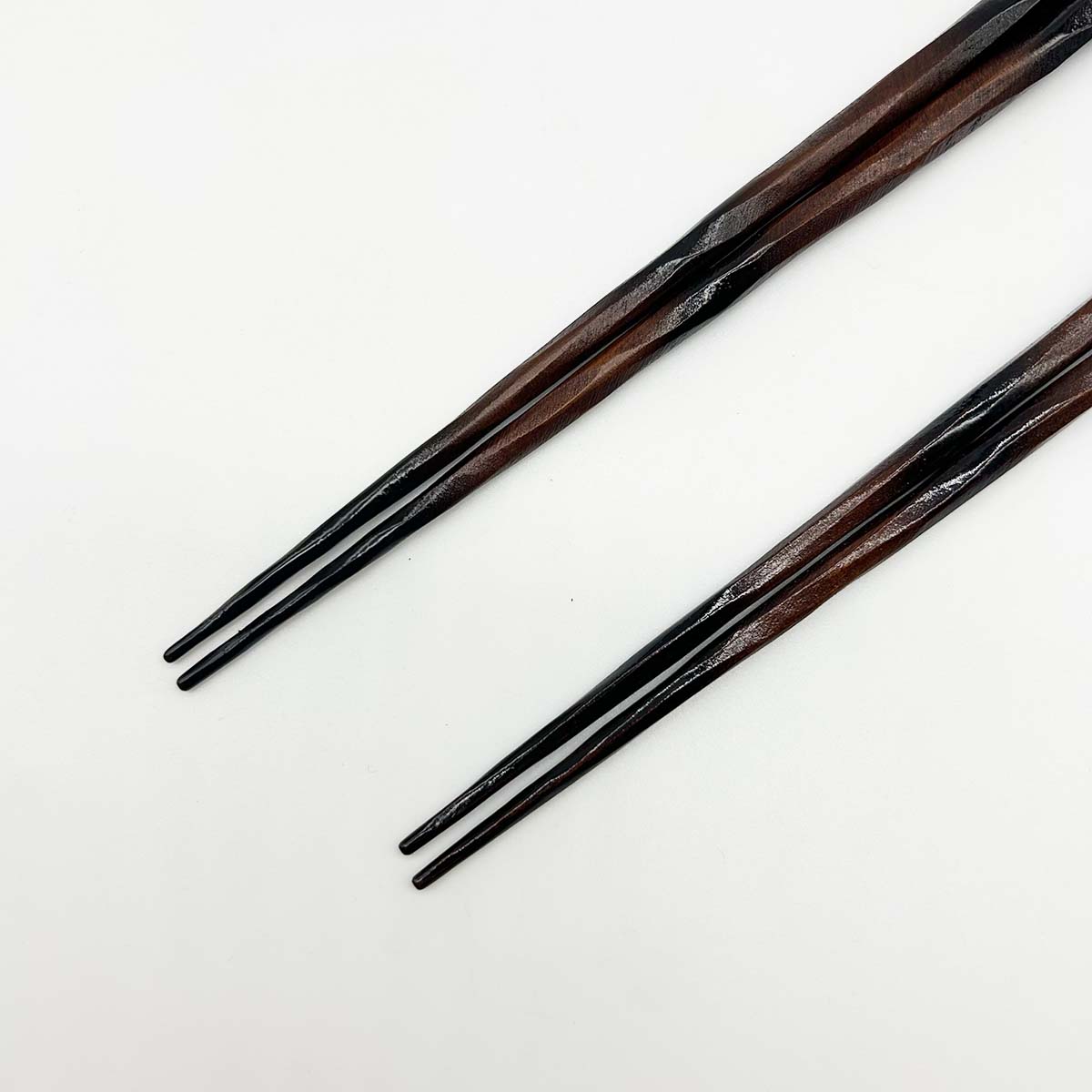 若狭塗箸 けずり 黒ぼかし 大/中 箸先