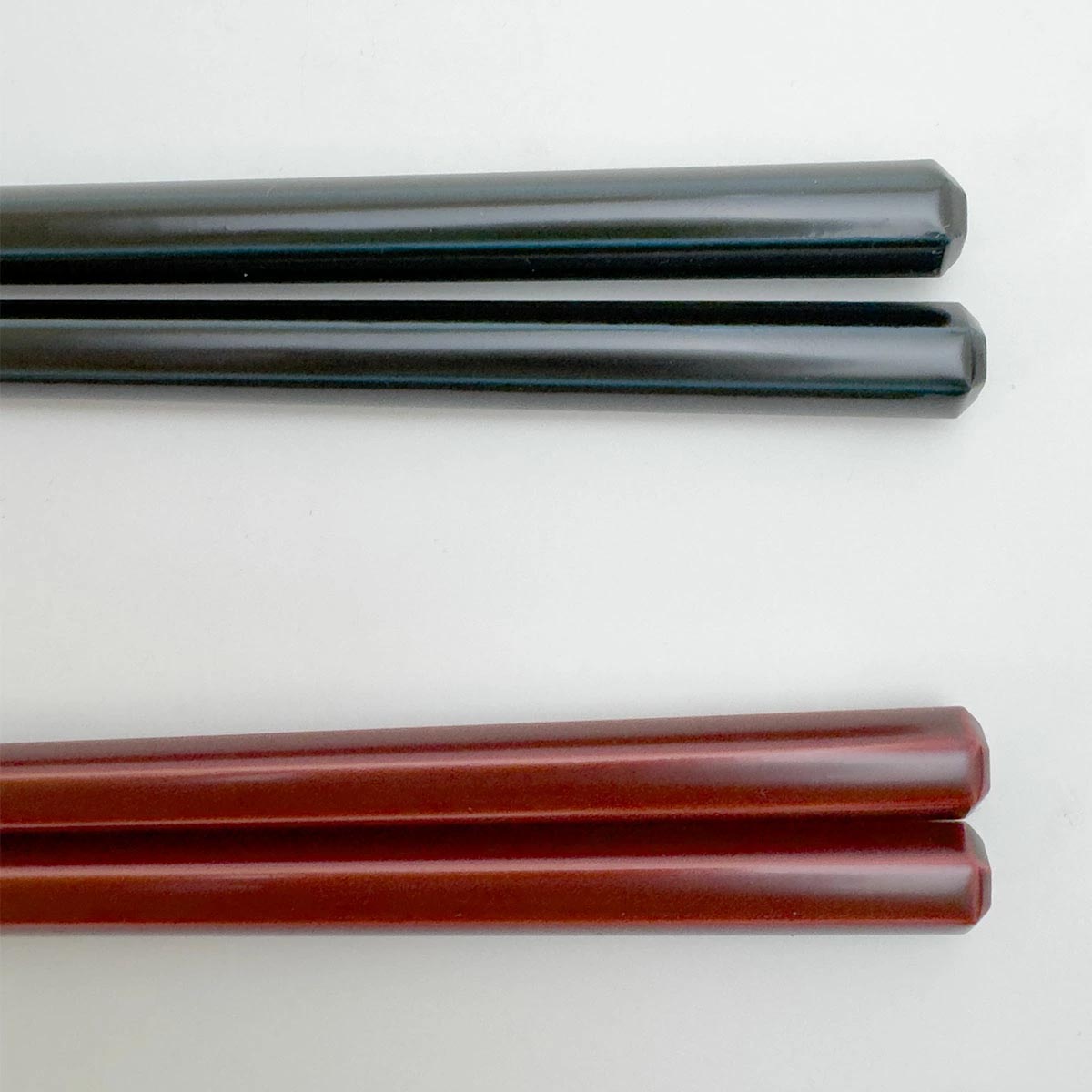 若狭塗 箸 六角漆塗分面取 23cm／21cm