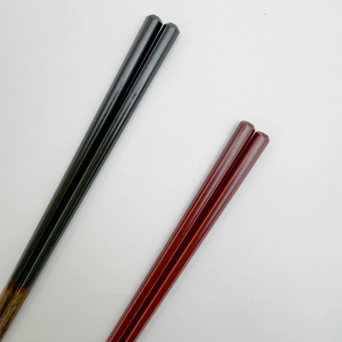 若狭塗 箸 六角漆塗分面取 23cm／21cm