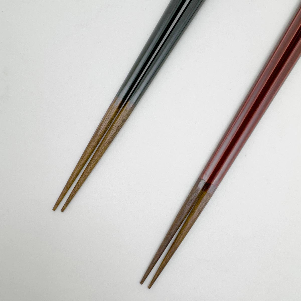 若狭塗 箸 六角漆塗分面取 23cm／21cm