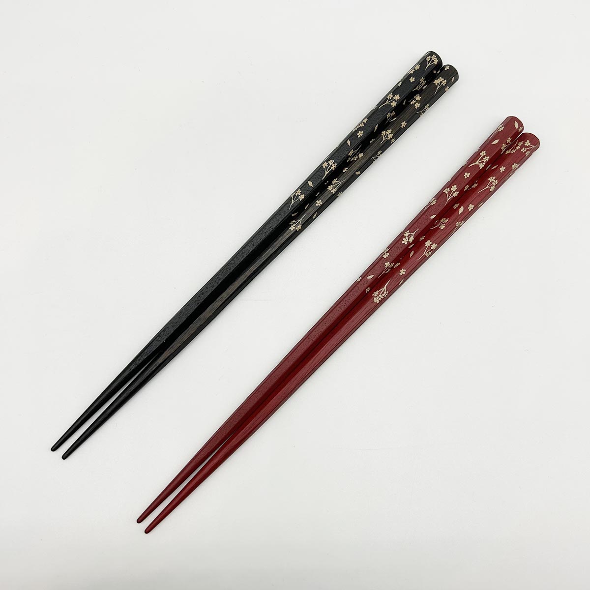 越前塗 箸 六角拭漆小花ちらし/六角赤拭漆小花ちらし 各種
