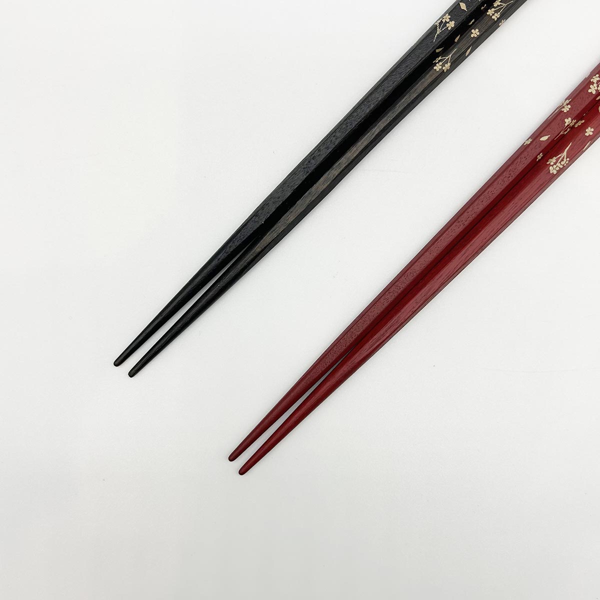 越前塗 箸 六角拭漆小花ちらし/六角赤拭漆小花ちらし 各種