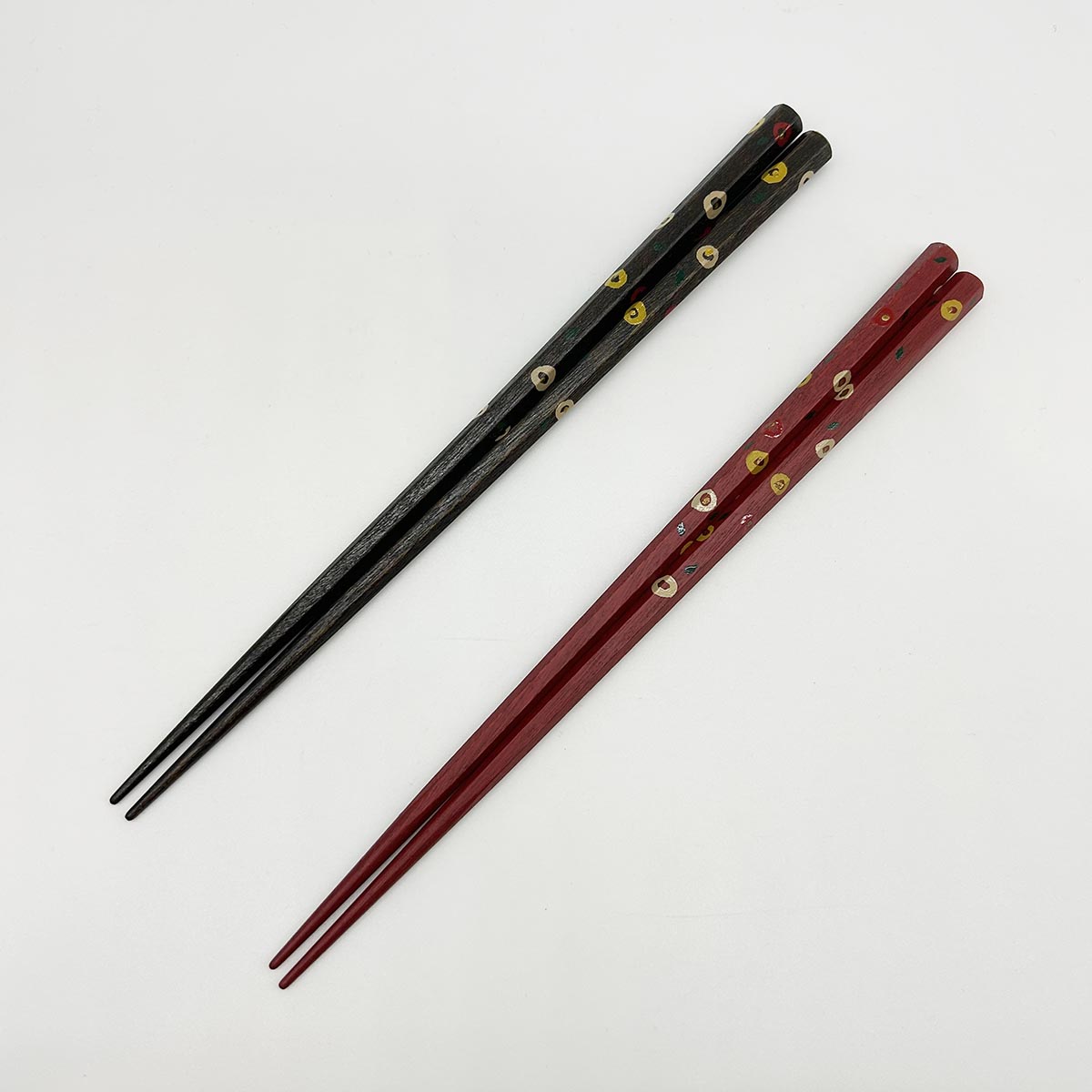 越前塗 箸 六角拭漆椿/六角赤拭漆椿 各種