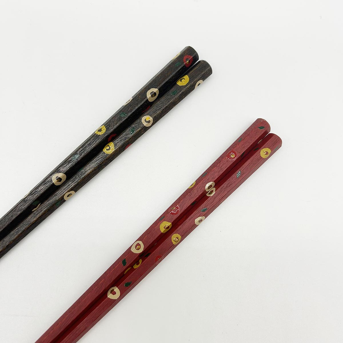 越前塗 箸 六角拭漆椿/六角赤拭漆椿 各種