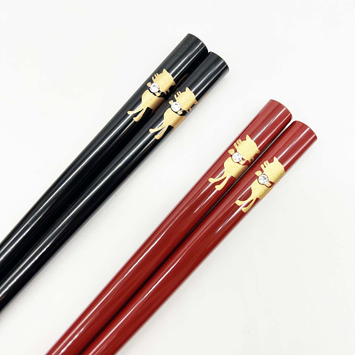 箸　ねこ　スワロフスキー