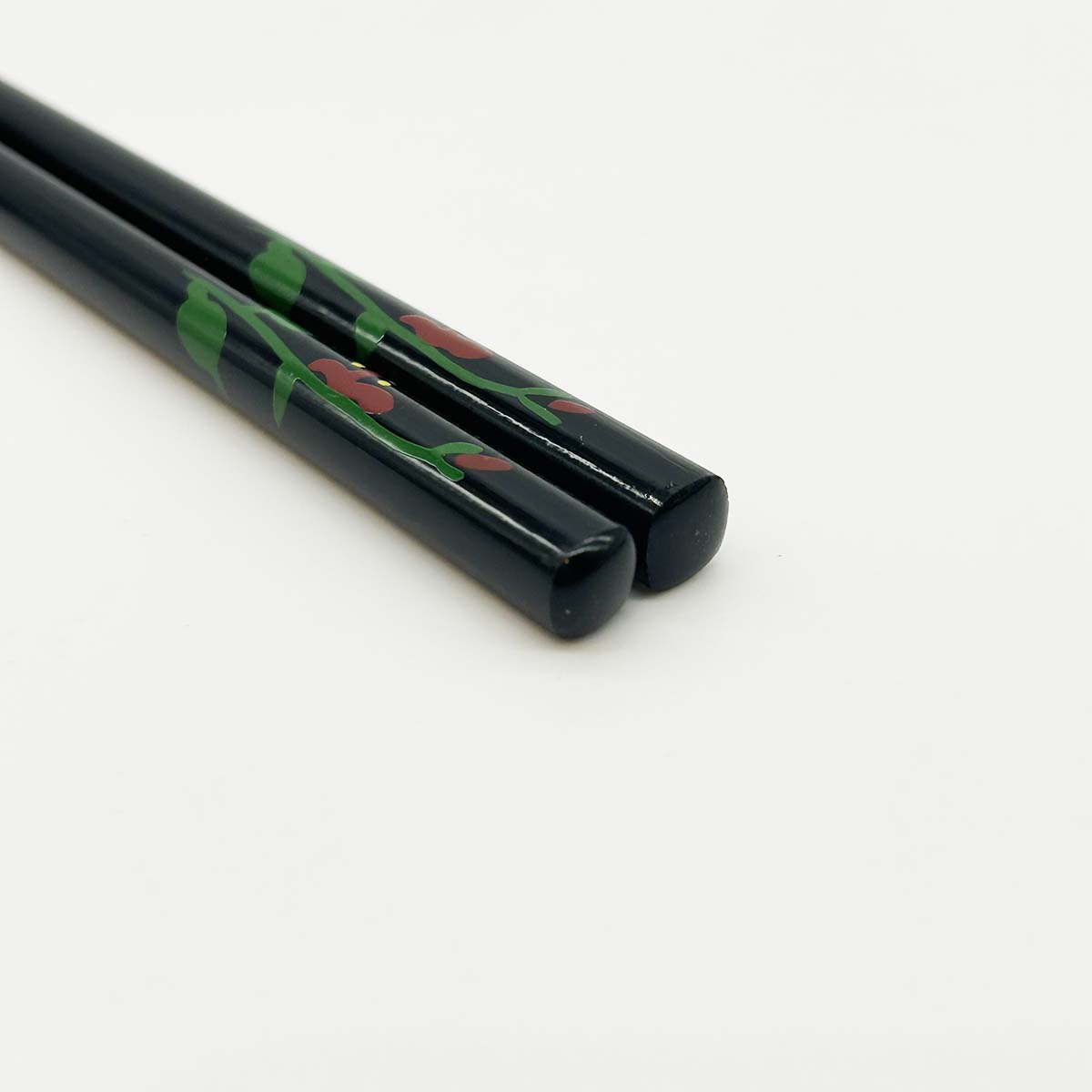 琉球漆器　箸　ハイビスカス　蒔絵