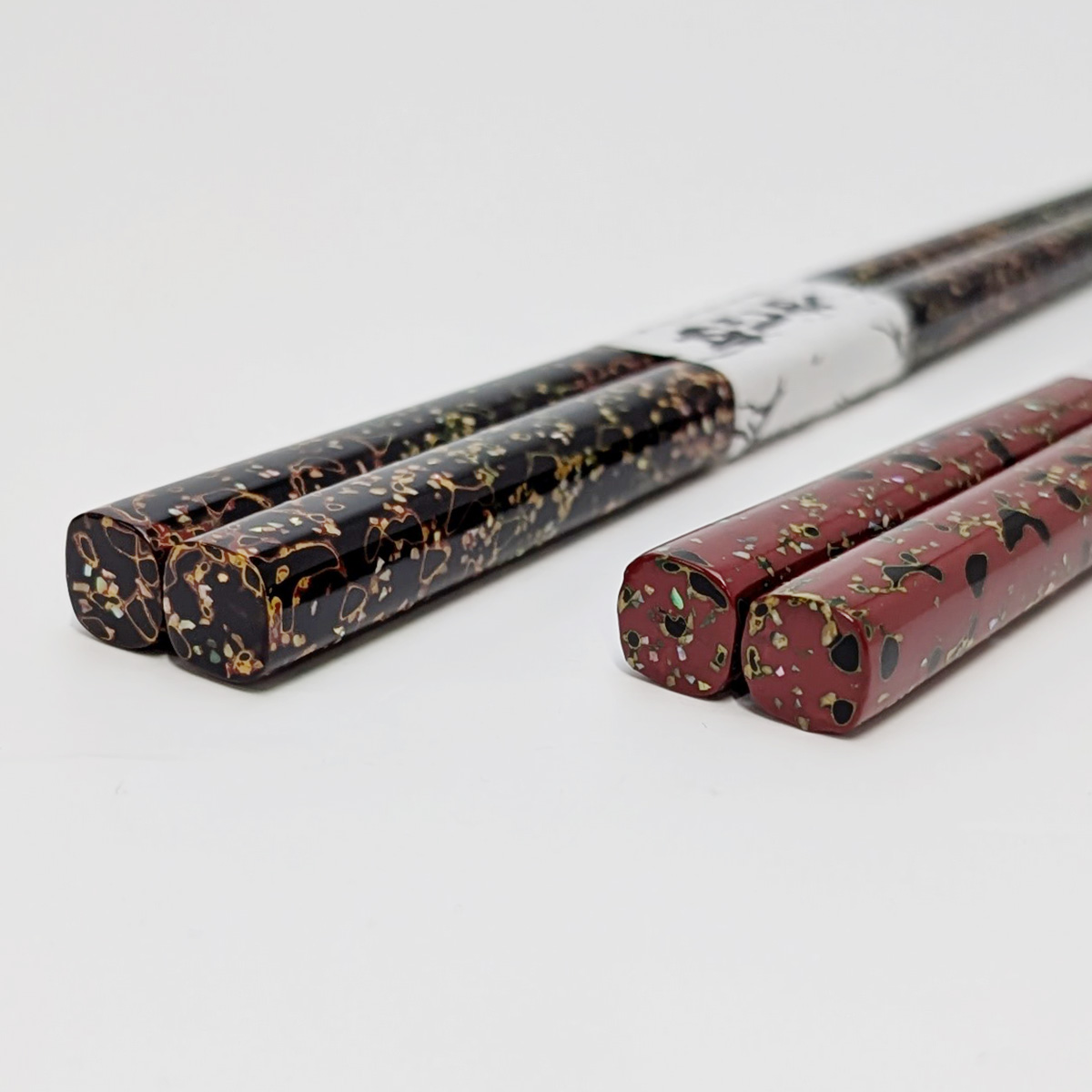 津軽塗箸 貝蒔唐塗 めじゃ