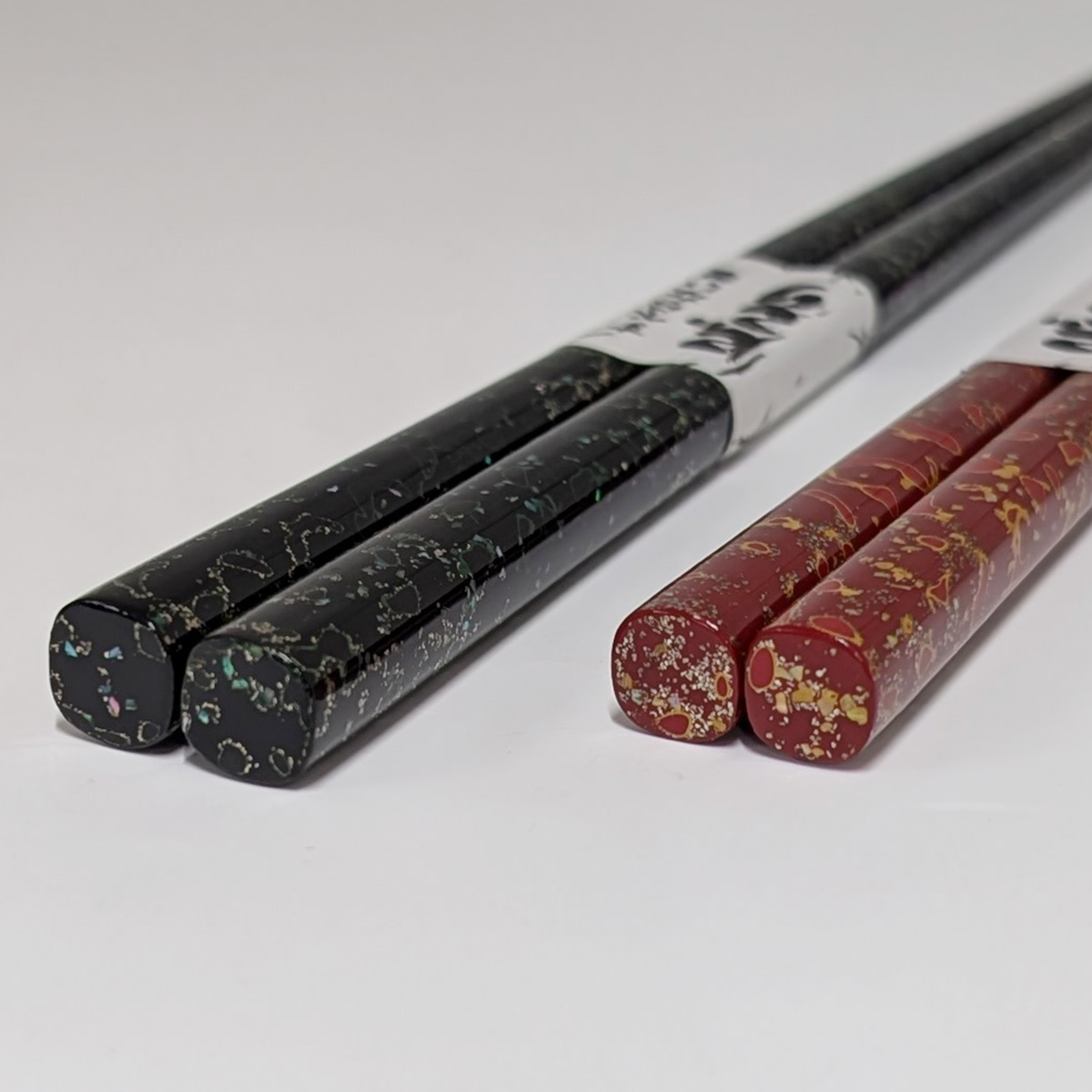 津軽塗箸 貝蒔唐塗梨地 こごり