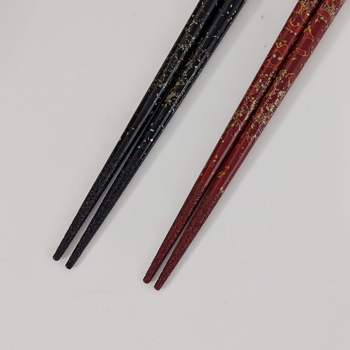 津軽塗箸 貝蒔唐塗梨地 こごり