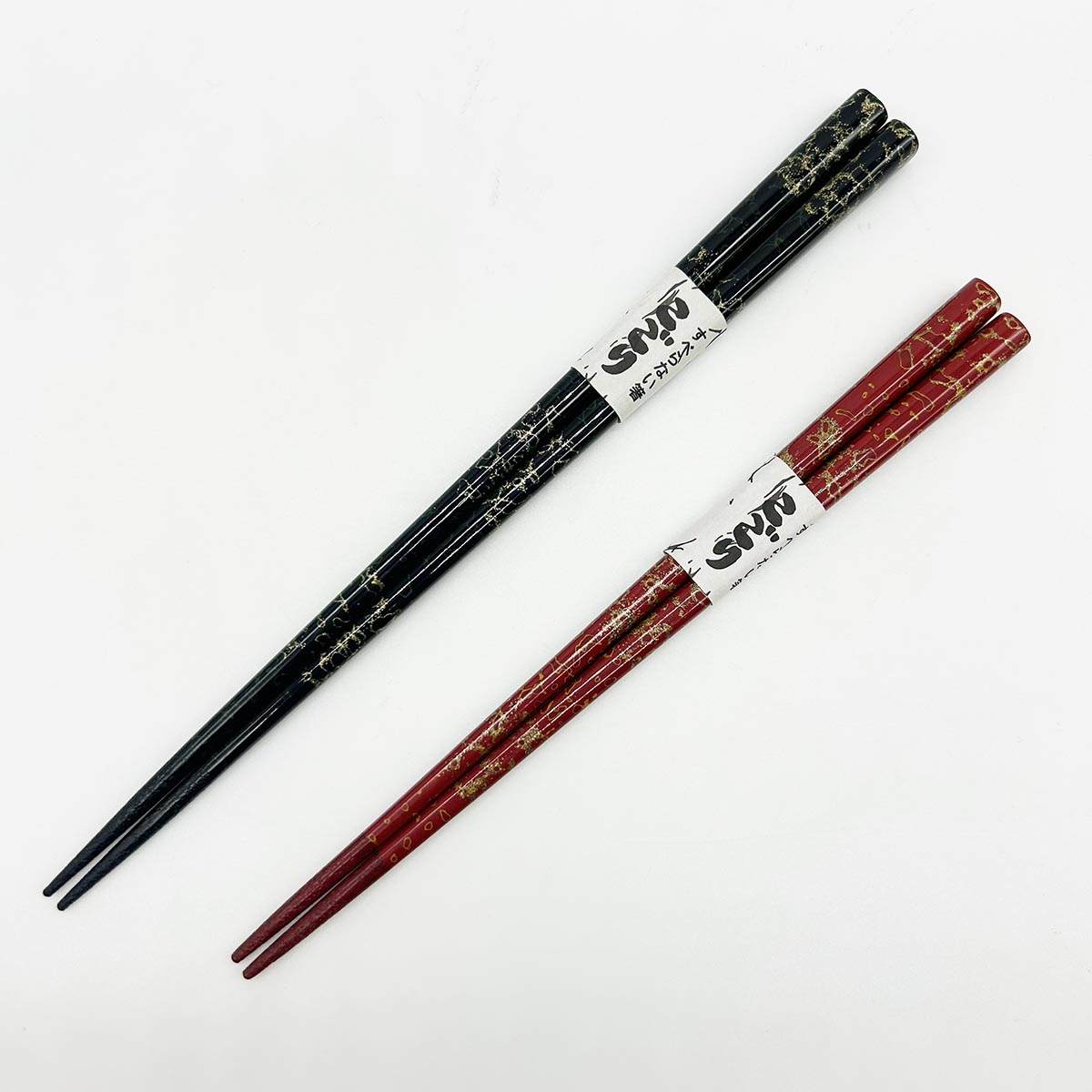 津軽塗箸 貝蒔唐塗梨地 こごり