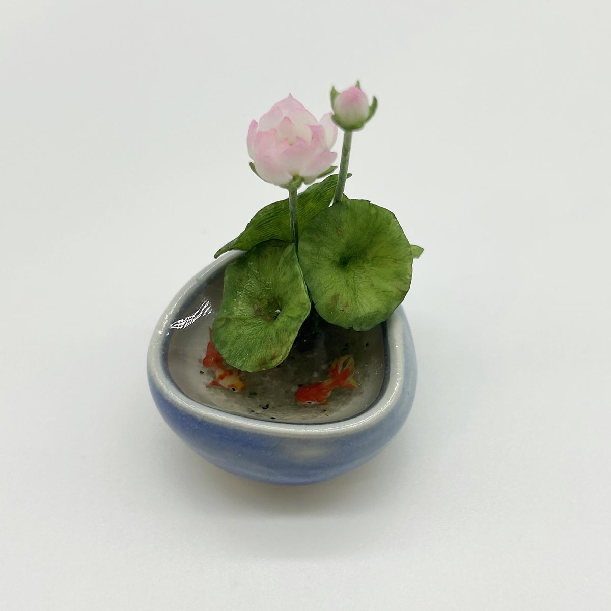 小林美幸作 金魚 蓮 陶器鉢