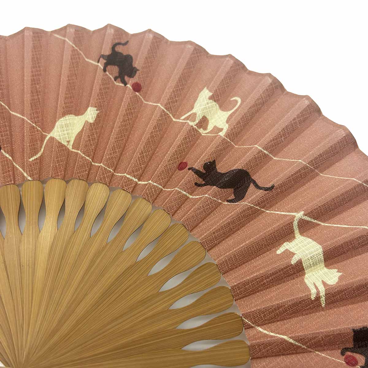 山二 京扇子 猫つむぎ かき色 セット