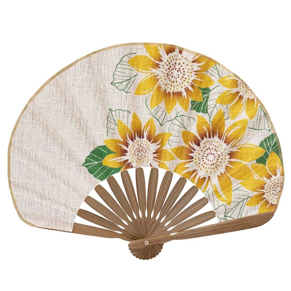 山二 京扇子 ひまわり ベージュ セット