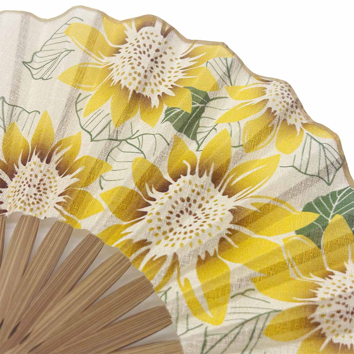 山二 京扇子 ひまわり ベージュ セット