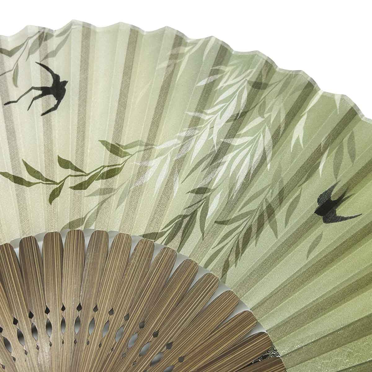 山二 京扇子 柳ツバメ カーキ セット