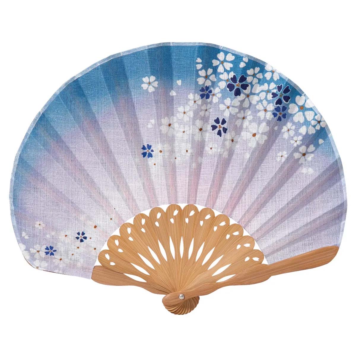 山二 京扇子 桜ぼかし ブルー セット