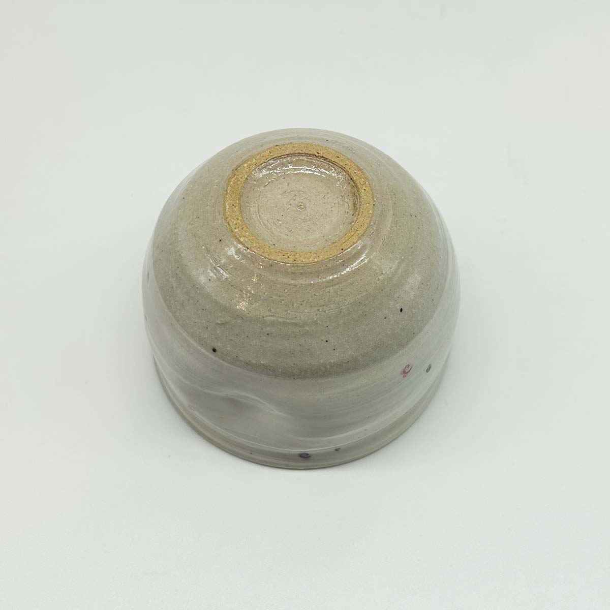 信楽焼　エクボ丸湯呑　花ちらし