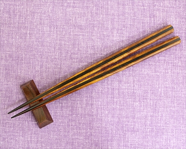 木曽塗箸　欅(リボン杢)