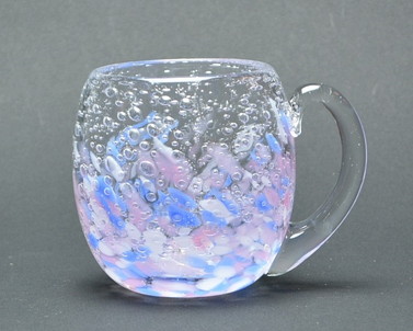 琉球ガラス　気泡の海　手付きタルグラス