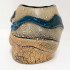 琉球ガラス　土紋二色巻石型花器壺