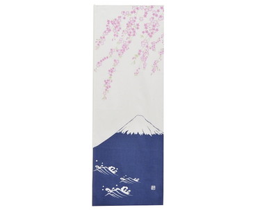 手拭い　富士山と垂れ桜