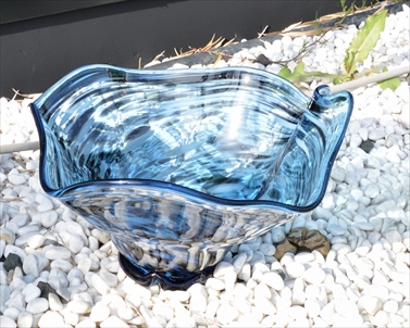 琉球ガラス　フリット大鉢ブルー