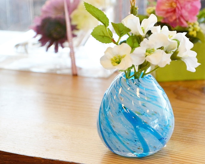 琉球ガラス 花瓶 花 RGC 沖縄 - 花瓶