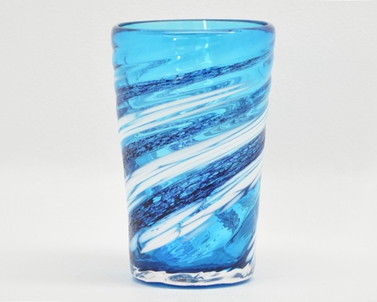 琉球ガラス　コバルト一口ビア