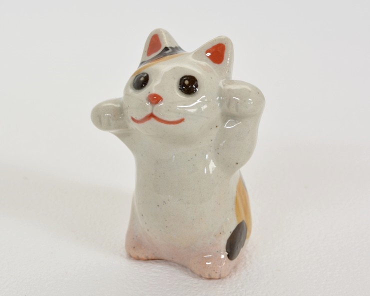 招き猫 小澤康麿 ねこ 置物 福猫 スコティッシュフォールド