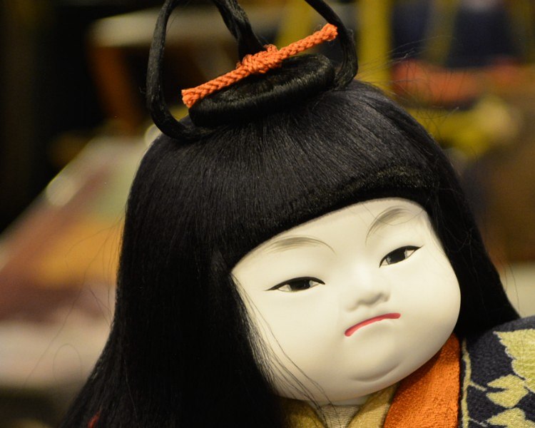 京都くろちく　端午木目込人形・古布鯉幟　鯉丸　顔アップ