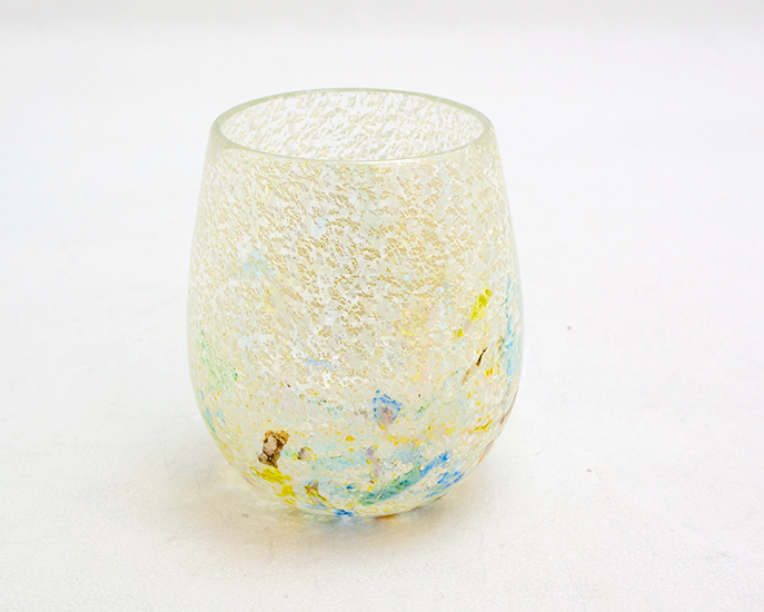 Kim　Glass　Design　小樽ガラス　丸グラス・ソルベの正面からのカットです