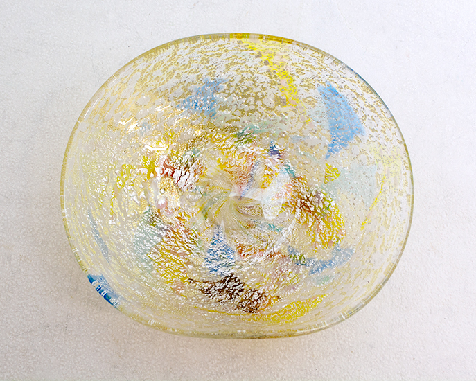 Kim　Glass　Design　小樽ガラス　トレー・ソルベ　真上からのカットです