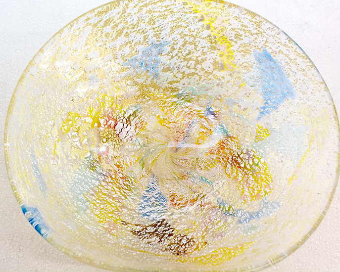 Kim　Glass　Design　小樽ガラス　トレー・ソルベ　様々な色合いでとても美しい内側