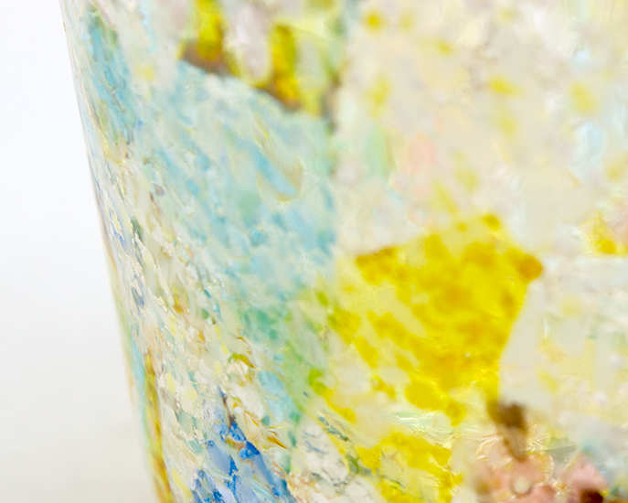 Kim　Glass　Design　小樽ガラス　タンブラー・ソルベの綺麗なガラス表面のアップ