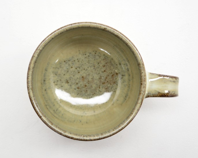 前野智博(ちひろ窯)作　コーヒー碗　丸型　生成　カップ　内側