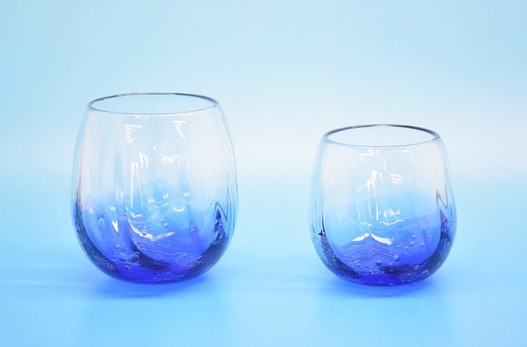 仲本庄吾作(PGO glaas art okinawa)　琉球ガラス　海の音タルグラス