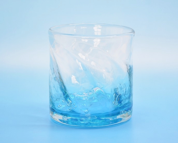 仲本庄吾作(PGO glass art okinawa)　琉球ガラス　海の音ロックグラス