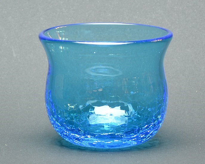 琉球ガラス王国工房作　琉球ガラス　冷茶グラス　水　正面