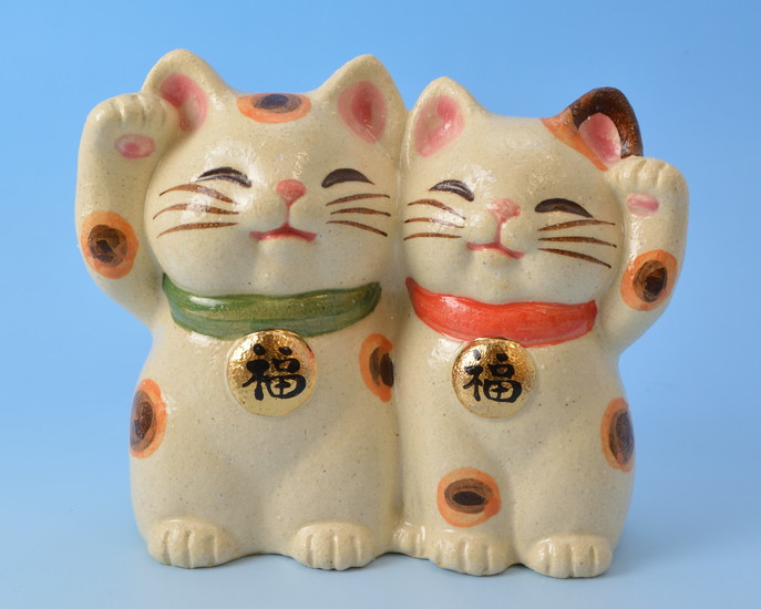 にゃーと日本のものづくり 山崎張子招き猫 大 - 工芸品