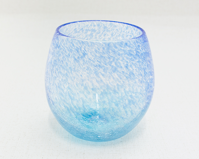 富良野うちひびガラス　タルグラス　ブルー2