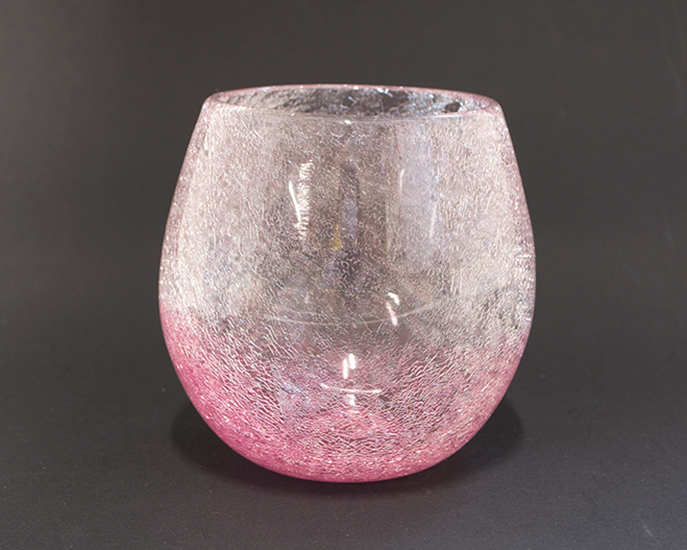 富良野うちひびガラス　タルグラス　ピンク